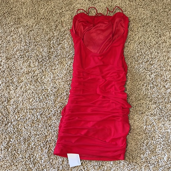 KUTUMAI Women's Ruched Bodycon Mini Dress Summer Spaghetti Strap Dress - Picture 2 of 6